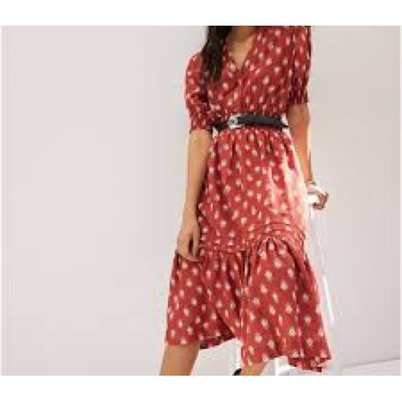 Anthropologie Dresses & Skirts - ANTHROPOLOGIE Felipa Maxi Dress Size LG Red/Ivory Flounce Dress LIKE NEW